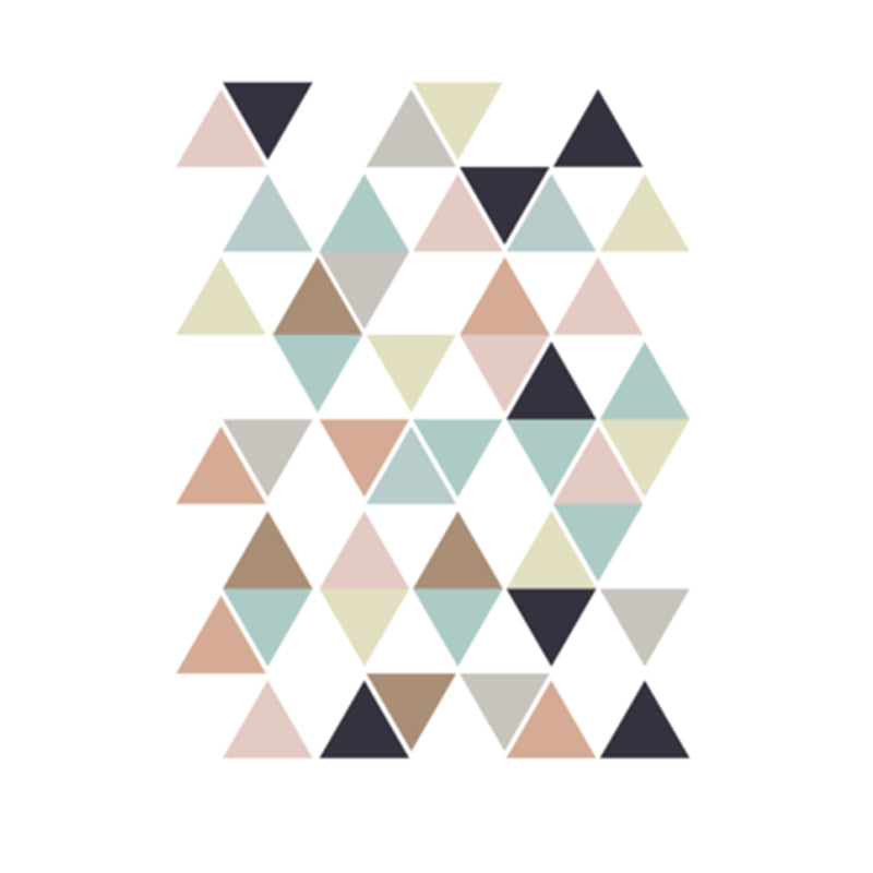 Multicolored Triangle Mosaics Wall Art Textured Nordic Living Room Canvas on White Clearhalo 'Arts' 'Canvas Art' 1616014