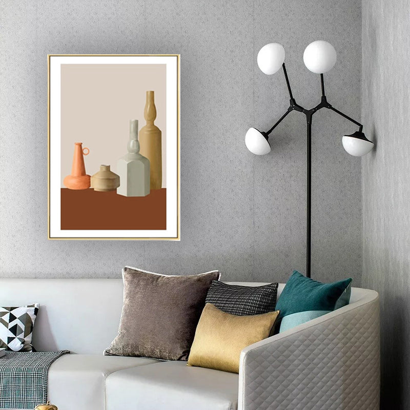 Nordic Still Life Geometric Art Print Pastel Color Textured Wall Decor for Living Room Clearhalo 'Arts' 'Canvas Art' 1616040
