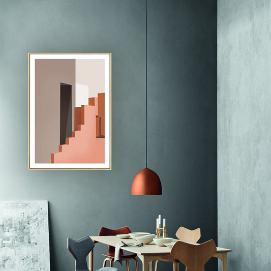 Nórdico Naturaleza Geométrica Arte impreso Pastel Color Decoración de pared texturizada para sala de estar