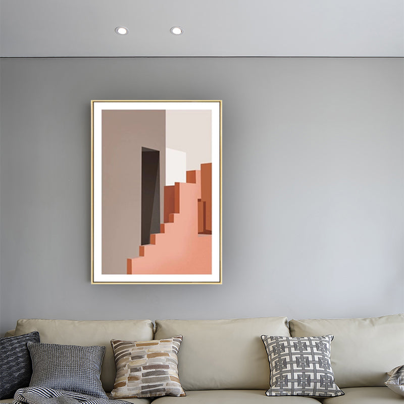 Nordic Still Life Geometric Art Print Pastel Color Textured Wall Decor for Living Room Clearhalo 'Arts' 'Canvas Art' 1616048