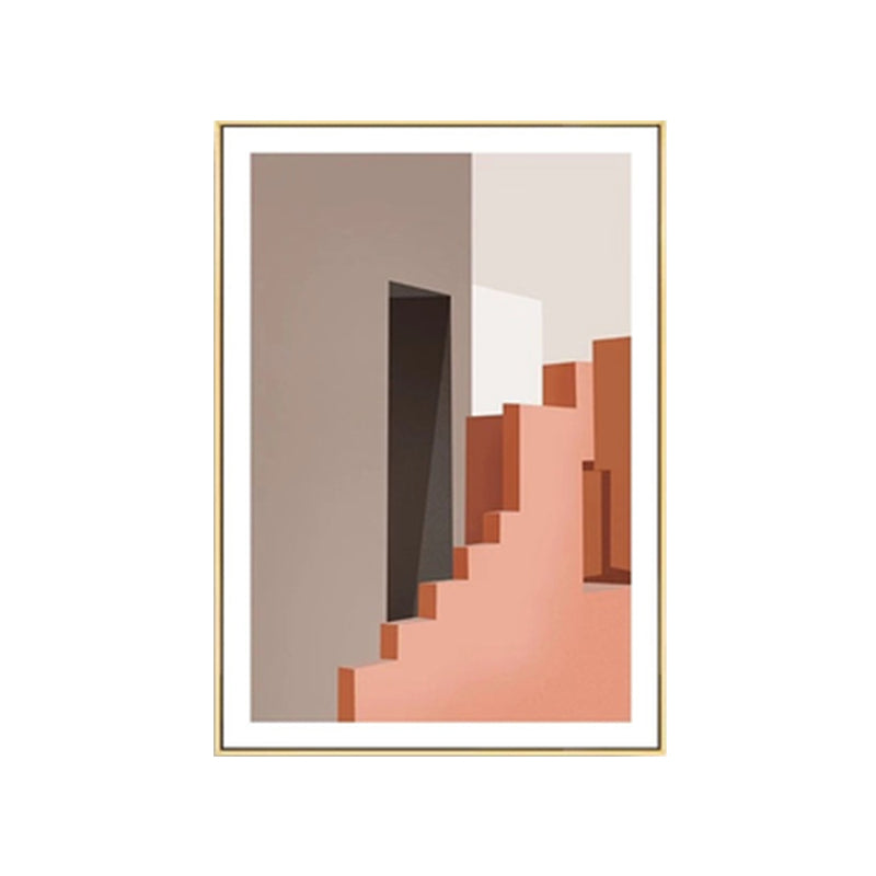 Nordic Still Life Geometric Art Print Pastel Color Textured Wall Decor for Living Room Clearhalo 'Arts' 'Canvas Art' 1616049