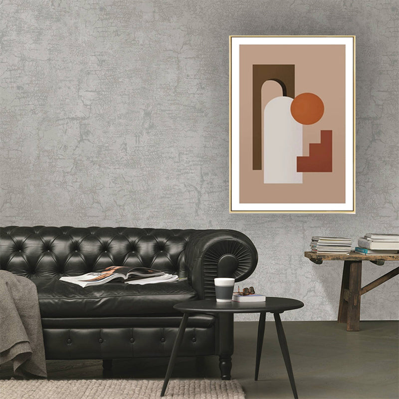 Nordic Still Life Geometric Art Print Pastel Color Textured Wall Decor for Living Room Clearhalo 'Arts' 'Canvas Art' 1616055