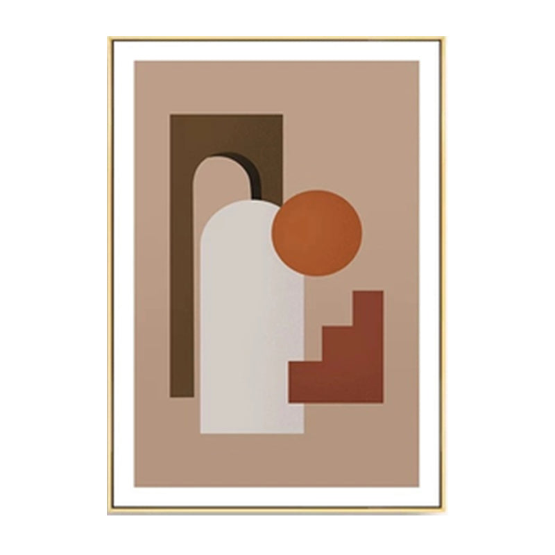 Nordic Still Life Geometric Art Print Pastel Color Textured Wall Decor for Living Room Clearhalo 'Arts' 'Canvas Art' 1616056