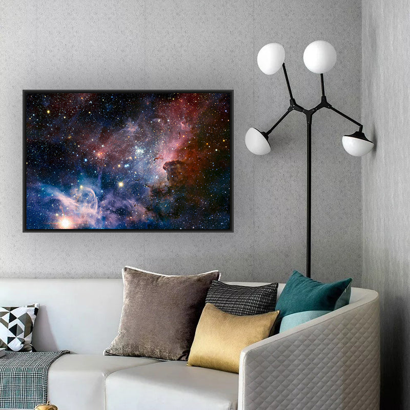 Stunning Milky Way Canvas Print for Sitting Room Universe Scenery Wall Art Decor Blue Clearhalo 'Art Gallery' 'Canvas Art' 'Contemporary Art Gallery' 'Modern' Arts' 1616234