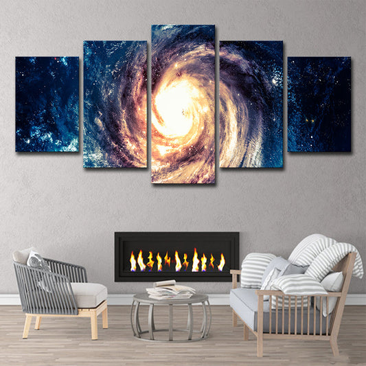 Blue Space Galaxy Canvas Print Multi-Piece Modern Style Living Room Wall Art Clearhalo 'Art Gallery' 'Canvas Art' 'Contemporary Art Gallery' 'Modern' Arts' 1616269