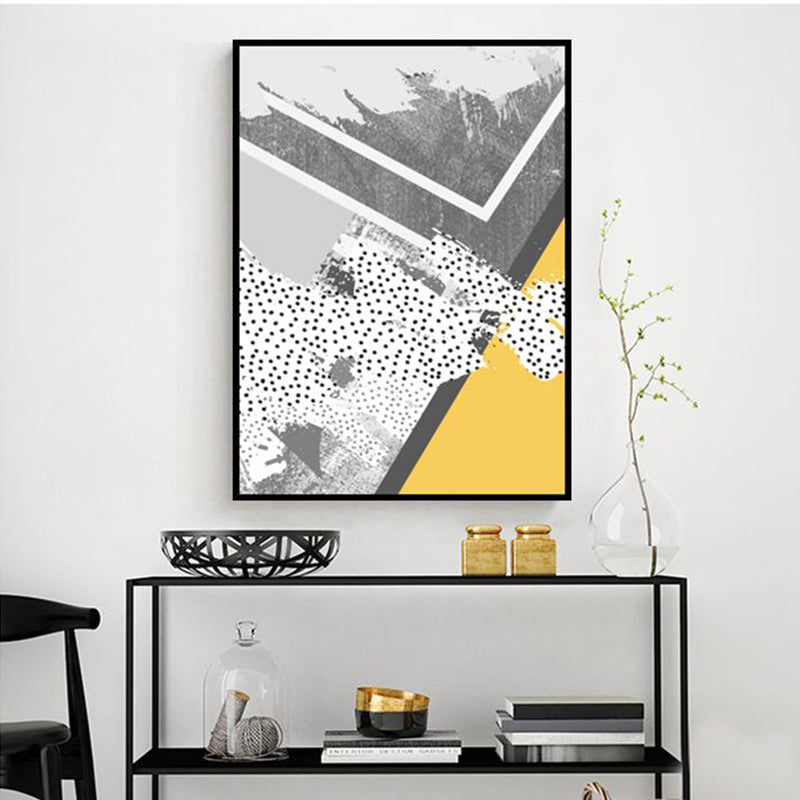 Nordic Abstract Geometric Canvas Art Light-Color Texture Wall Decoration for Home Grey Clearhalo 'Arts' 'Canvas Art' 1616282