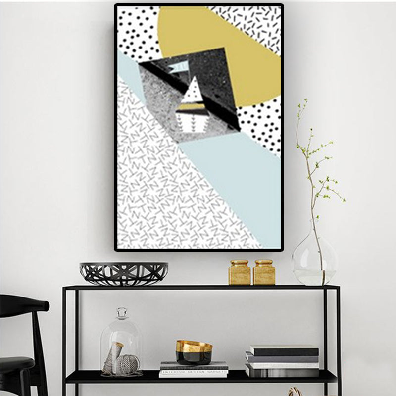 Nordic Abstract Geometric Canvas Art Light-Color Texture Wall Decoration for Home White Clearhalo 'Arts' 'Canvas Art' 1616296