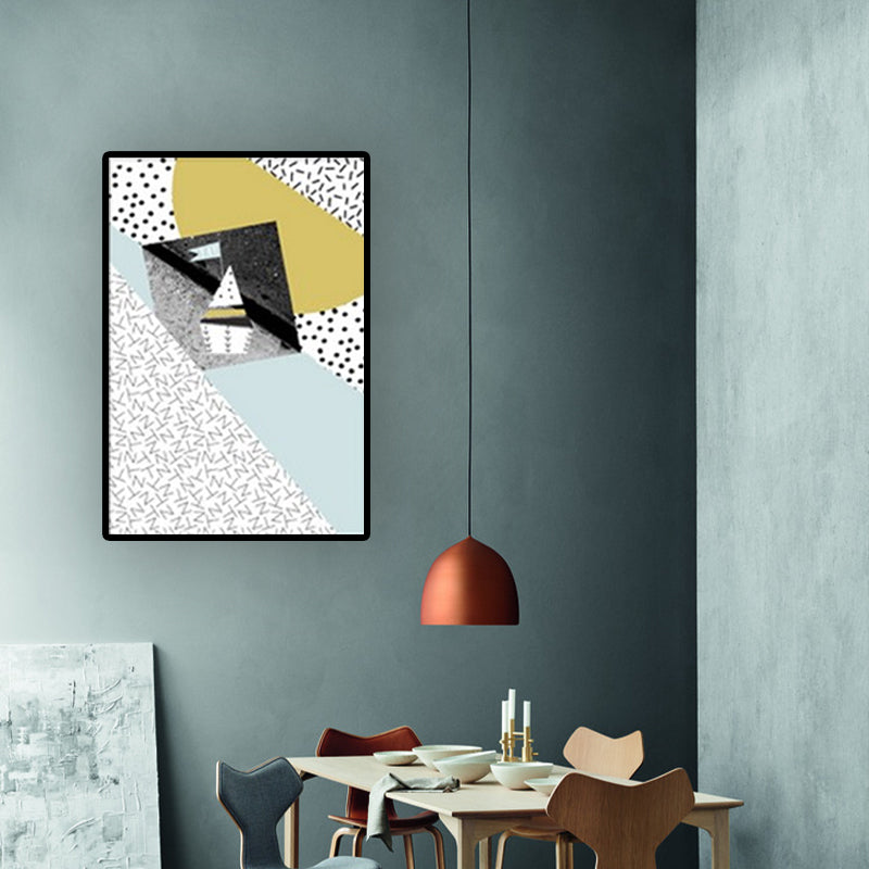 Noordse abstracte geometrische canvas kunst licht-kleur textuur muurdecoratie voor thuis