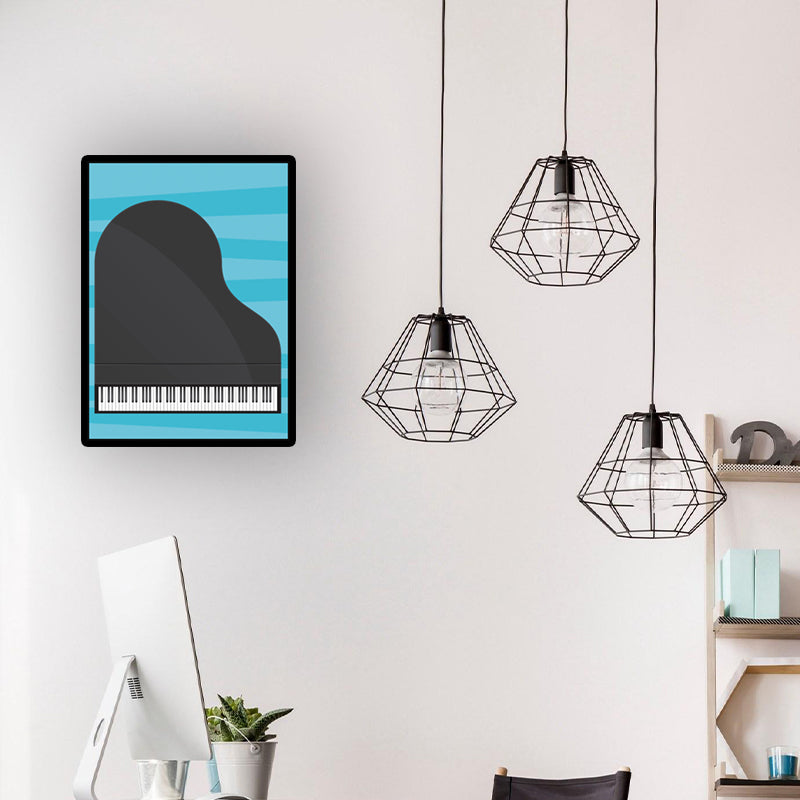 Minimalist Piano Wall Decor Black and White Textured Canvas Print for Living Room Clearhalo 'Arts' 'Canvas Art' 1616318