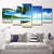 Tropical Beach Scenery Wall Art Blue and Green Multi-Piece Wall Decoration for Home Blue Clearhalo 'Art Gallery' 'Canvas Art' 'Coastal Art Gallery' 'Nautical' Arts' 1616345