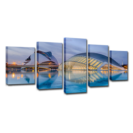 Sydney Opera House Wall Art Global Inspired Multi-Piece Living Room Wall Decor in Blue Clearhalo 'Arts' 'Canvas Art' 1616369