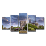 Purple Dark Cloud Scenery Canvas Notre Dame De Paris Modern Multi-Piece Wall Art Clearhalo 'Arts' 'Canvas Art' 1616390