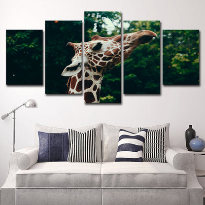 Brown Giraffe Canvas Print Wild Animal Modern Multi-Piece Wall Art Decor for Home Brown Clearhalo 'Art Gallery' 'Canvas Art' 'Contemporary Art Gallery' 'Modern' Arts' 1616408