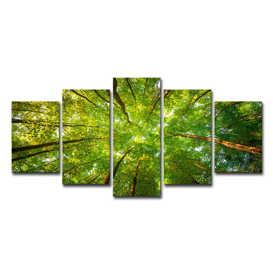 Modern Scenery Canvas Art Green Looking-Up into Forest Trees Wall Decor for Home Clearhalo 'Art Gallery' 'Canvas Art' 'Contemporary Art Gallery' 'Modern' Arts' 1616439