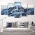 Photography Mount Cook Peaks Canvas Art for Bedroom, Blue and White, Multi-Piece Blue Clearhalo 'Art Gallery' 'Canvas Art' 'Contemporary Art Gallery' 'Modern' Arts' 1616492