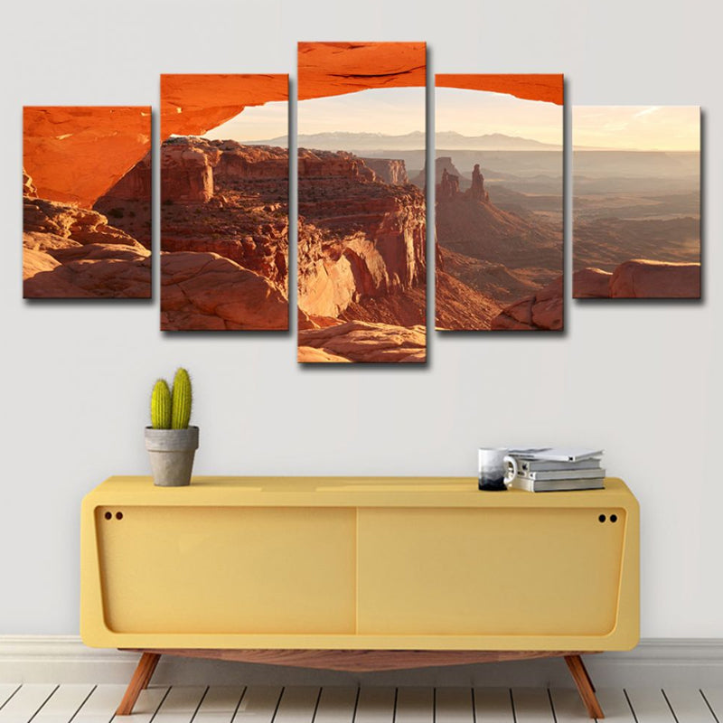 Orange Mesa Arch Sunrise Canvas Multi-Piece Modernist Style Bedroom Wall Art Print Clearhalo 'Art Gallery' 'Canvas Art' 'Contemporary Art Gallery' 'Modern' Arts' 1616550