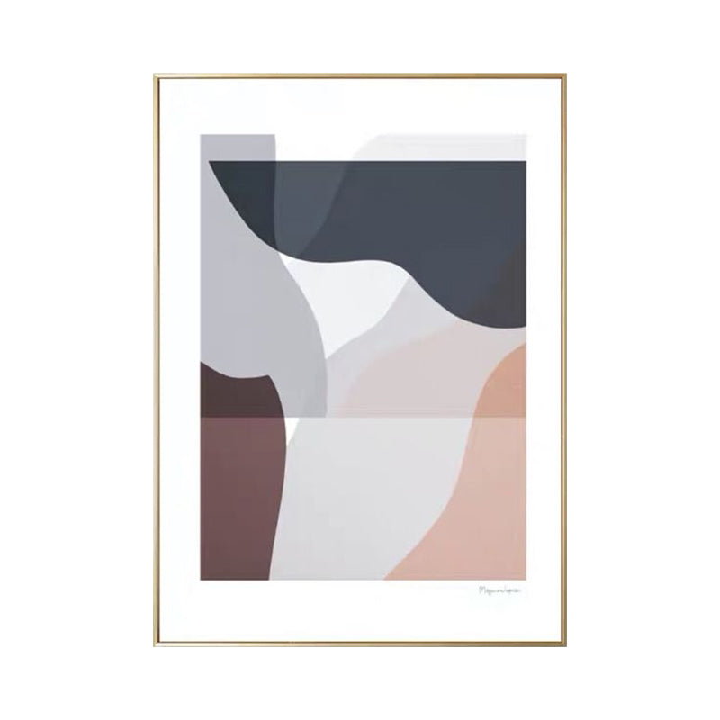 Abstract Wall Art Decor Minimalistic Textured Canvas Print in Blue-Grey on White Clearhalo 'Arts' 'Canvas Art' 1616579