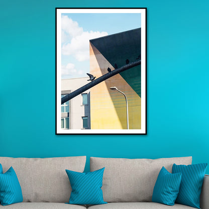 House Close-Up View Painting Canvas Pastel Color Contemporary Wall Art for Home Green Clearhalo 'Art Gallery' 'Canvas Art' 'Contemporary Art Gallery' 'Modern' Arts' 1616620