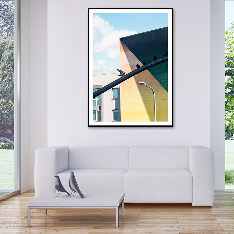House Close-Up View Painting Canvas Pastel Color Contemporary Wall Art for Home Clearhalo 'Art Gallery' 'Canvas Art' 'Contemporary Art Gallery' 'Modern' Arts' 1616621
