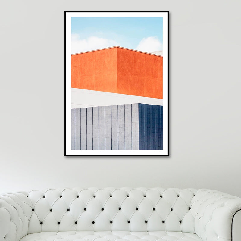 House Close-Up View Painting Canvas Pastel Color Contemporary Wall Art for Home Clearhalo 'Art Gallery' 'Canvas Art' 'Contemporary Art Gallery' 'Modern' Arts' 1616629