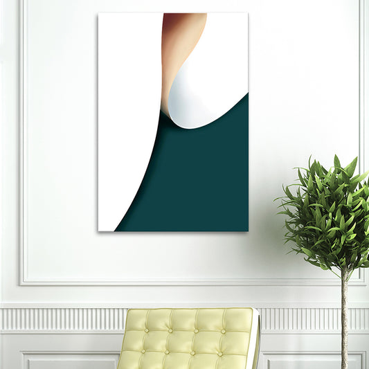 Simplicity Roll Pattern Abstract Art Print Green Textured Wall Decor for Hallway Green Clearhalo 'Art Gallery' 'Canvas Art' 'Contemporary Art Gallery' 'Modern' Arts' 1616641