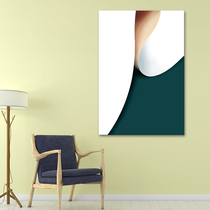 Simplicity Roll Pattern Abstract Art Print Green Textured Wall Decor for Hallway Clearhalo 'Art Gallery' 'Canvas Art' 'Contemporary Art Gallery' 'Modern' Arts' 1616643