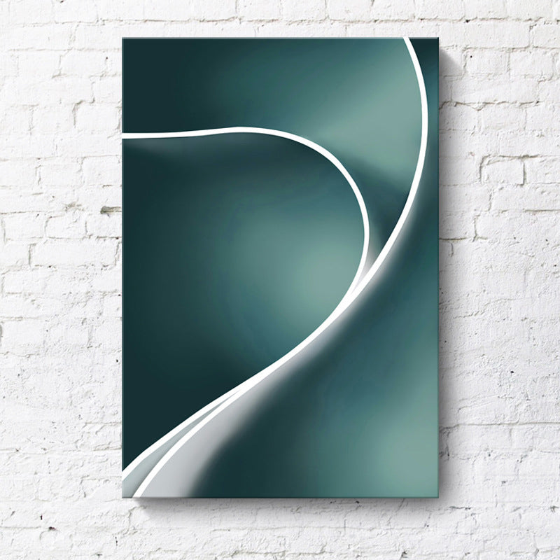 Twist Canvas Art Minimalism Textured Wall Decoration in White on Green for Bedroom Clearhalo 'Art Gallery' 'Canvas Art' 'Contemporary Art Gallery' 'Modern' Arts' 1616664