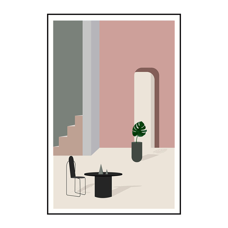 Swimming Pool Wall Art Soft Color Canvas Painting for Living Room, Textured Clearhalo 'Art Gallery' 'Canvas Art' 'Contemporary Art Gallery' 'Modern' Arts' 1616674