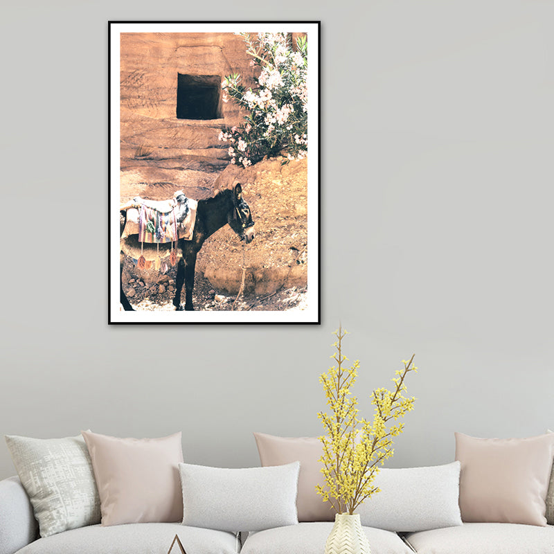 Plants Print Canvas Wall Art Farmhouse Textured Living Room Wall Decor in Pastel Color Clearhalo 'Art Gallery' 'Canvas Art' 'Country Art Gallery' 'French Country' 'Rustic' Arts' 1616707