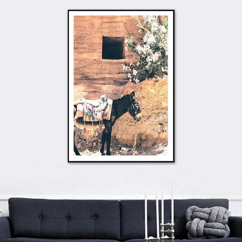 Plants Print Canvas Wall Art Farmhouse Textured Living Room Wall Decor in Pastel Color Clearhalo 'Art Gallery' 'Canvas Art' 'Country Art Gallery' 'French Country' 'Rustic' Arts' 1616708