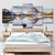 Tranquil Lake and Mountain Canvas Print Bedroom Nature Scenery Wall Art in Blue Blue Clearhalo 'Art Gallery' 'Canvas Art' 'Country Art Gallery' 'French Country' 'Rustic' Arts' 1616727