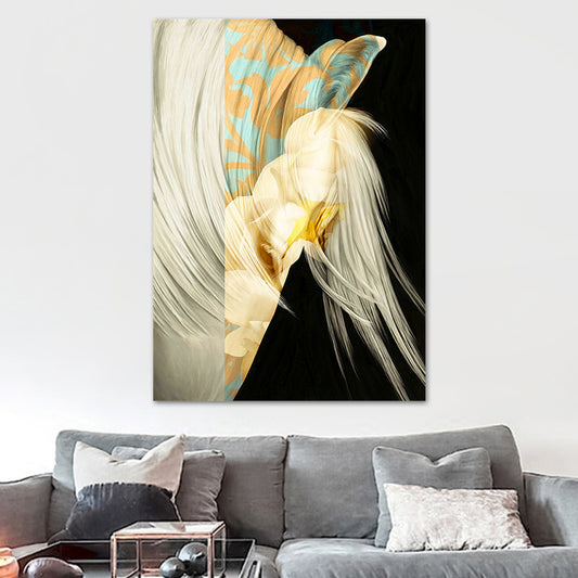 White Horse Wall Art Decor Textured Surface Contemporary Living Room Canvas Print Clearhalo 'Art Gallery' 'Canvas Art' 'Contemporary Art Gallery' 'Modern' Arts' 1616826