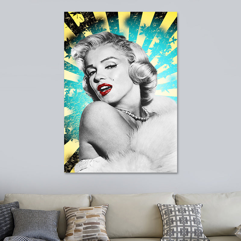 Textured Marilyn Monroe Wall Decor Glam Canvas Wall Art Print in Dark Color for Room Clearhalo 'Arts' 'Canvas Art' 1616854