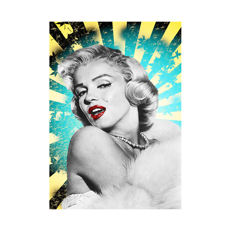 Textured Marilyn Monroe Wall Decor Glam Canvas Wall Art Print in Dark Color for Room Clearhalo 'Arts' 'Canvas Art' 1616856