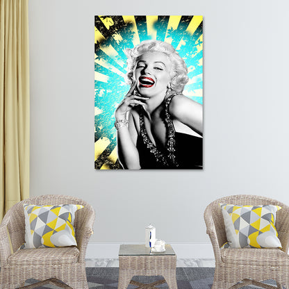 Textured Marilyn Monroe Wall Decor Glam Canvas Wall Art Print in Dark Color for Room Black Clearhalo 'Arts' 'Canvas Art' 1616860