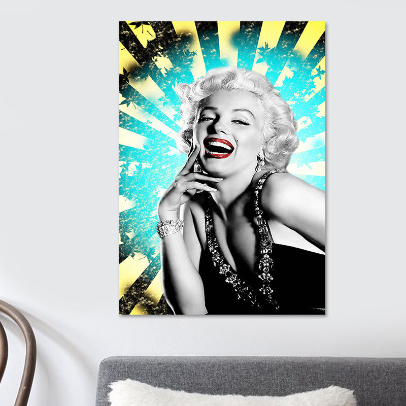 Textured Marilyn Monroe Wall Decor Glam Canvas Wall Art Print in Dark Color for Room Clearhalo 'Arts' 'Canvas Art' 1616861