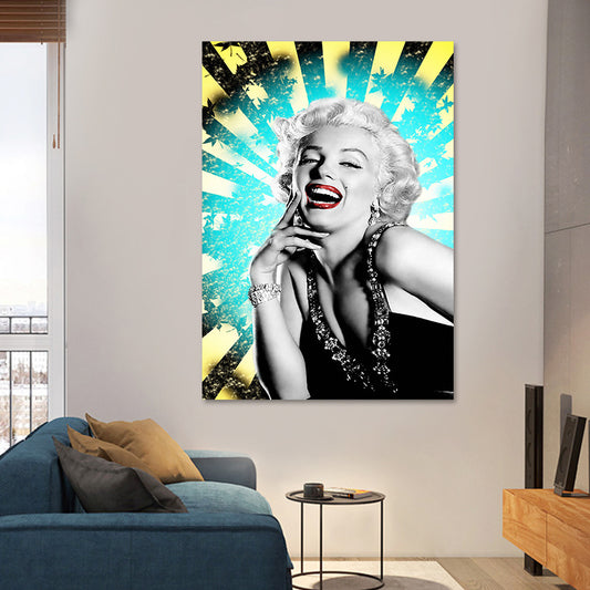 Textured Marilyn Monroe Wall Decor Glam Canvas Wall Art Print in Dark Color for Room Clearhalo 'Arts' 'Canvas Art' 1616862