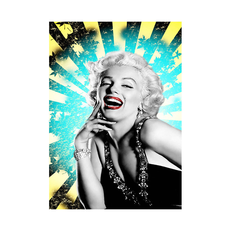 Textured Marilyn Monroe Wall Decor Glam Canvas Wall Art Print in Dark Color for Room Clearhalo 'Arts' 'Canvas Art' 1616863