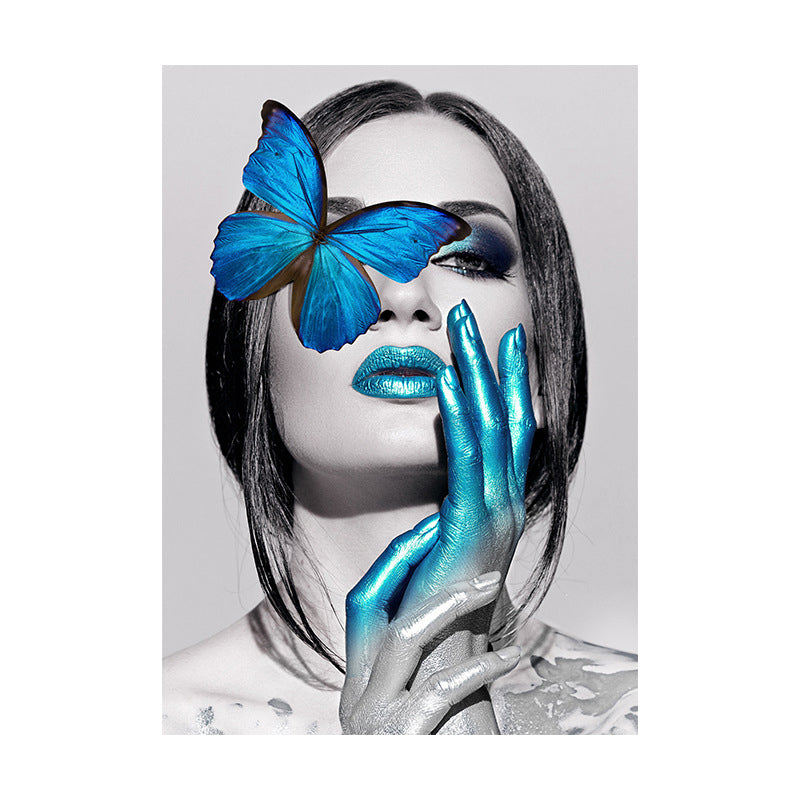 Glam Woman Figure Wall Art Dark Color Textured Surface Canvas Print for House Interior Clearhalo 'Arts' 'Canvas Art' 1616877