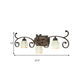 Frosted Glass Blossom Vanity Lamp Antiqued 2/3 Heads Bathroom Twig Design Wall Mounted Lighting in Red Brown Clearhalo 'Vanity Lights' 'Wall Lights' Lighting' 1616968