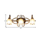 Retro Style Epiphyllum Wall Light 3-Bulb Cream Glass Vanity Wall Sconce with Branch Design in Brass Clearhalo 'Vanity Lights' 'Wall Lights' Lighting' 1617029