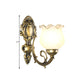 Loft Style Bud Wall Mount Lamp Single Bulb Opaline Glass Wall Lighting Fixture in Black/White/Brass Clearhalo 'Wall Lamps & Sconces' 'Wall Lights' Lighting' 1617089