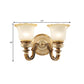 Flower Shape Bedroom Wall Sconce Rustic Milky Glass 1/2-Head Brown Swooping Arm Wall Mounted Light Fixture Clearhalo 'Wall Lamps & Sconces' 'Wall Lights' Lighting' 1617113