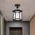Clear Glass Black/Brass Ceiling Flush Lantern Cage Single Bulb Traditional Semi Mount Lighting, 8"/9.5" Wide Black Clearhalo 'Ceiling Lights' 'Close To Ceiling Lights' 'Close to ceiling' 'Glass shade' 'Glass' 'Semi-flushmount' Lighting' 1617167