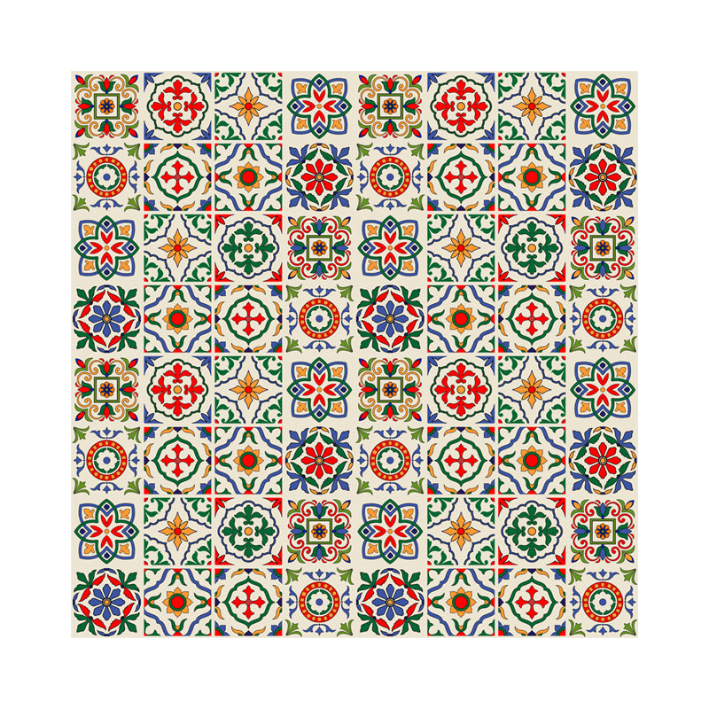 Bohemian Floral Pattern Wallpaper Panels Brown Bathroom Adhesive Wall Decor, 3.5' x 3.5" Clearhalo 'Wall Decor' 'Wallpaper' 1617173