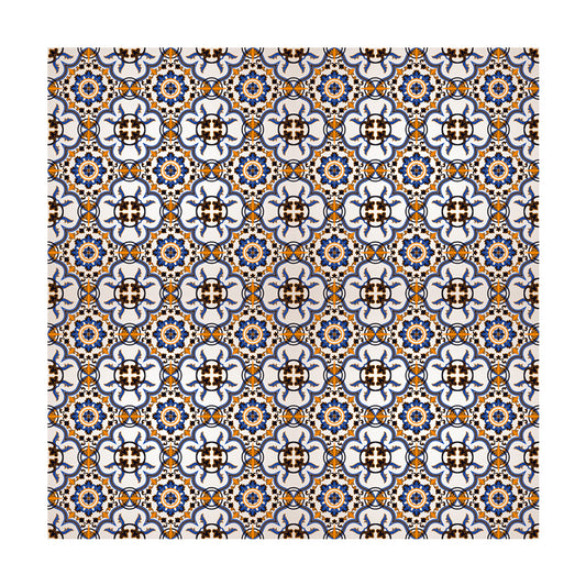 Orange Moroccan Tile Wallpaper Panel Set Mandala Boho Peel and Stick Wall Art for Kitchen Clearhalo 'Wall Decor' 'Wallpaper' 1617177