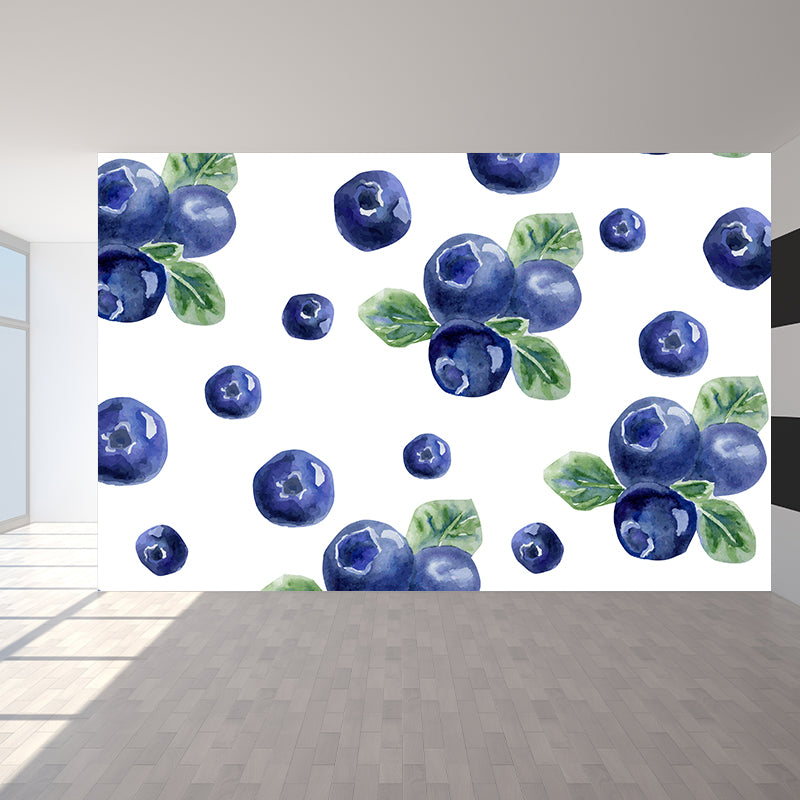 Blueberry Graph Wall Mural Contemporary Non-Woven Textured Wall Covering in Blue Blue Clearhalo 'Wall Decor' 'Wall Mural' 1617233