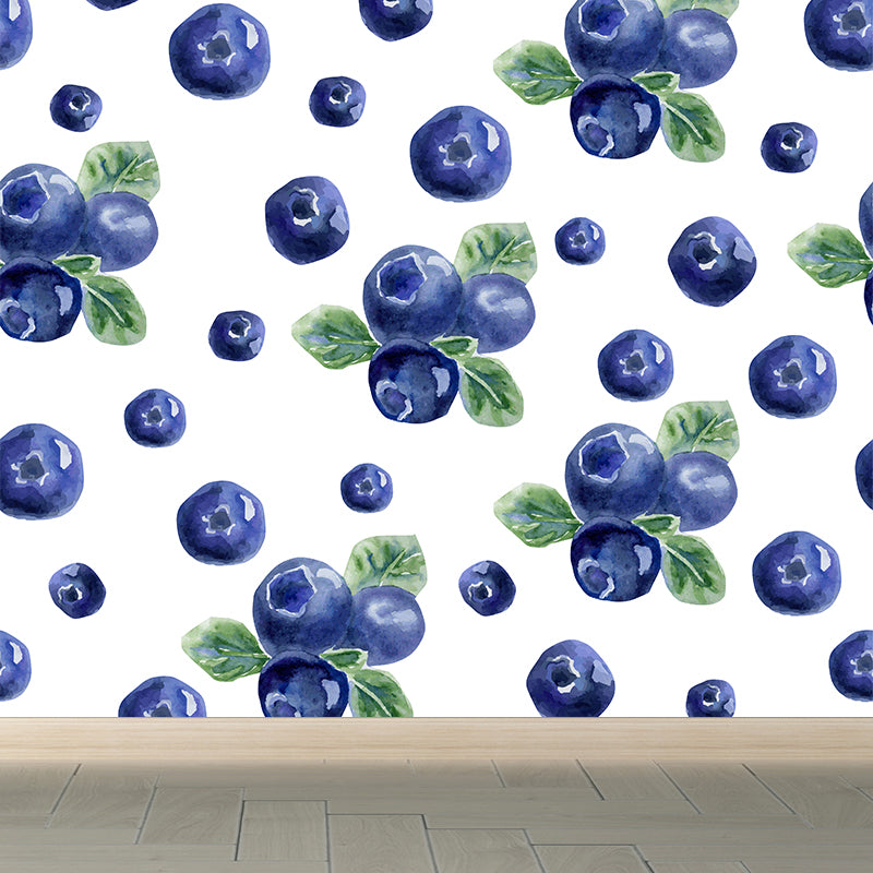 Blueberry Graph Wall Mural Contemporary Non-Woven Textured Wall Covering in Blue Clearhalo 'Wall Decor' 'Wall Mural' 1617234