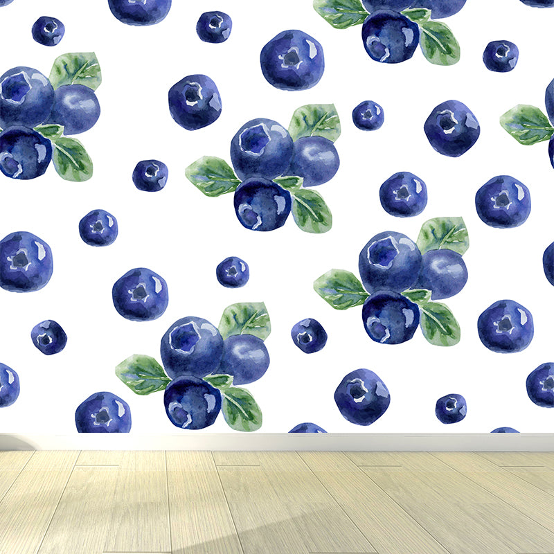Blueberry Graph Wall Mural Contemporary Non-Woven Textured Wall Covering in Blue Clearhalo 'Wall Decor' 'Wall Mural' 1617235