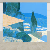 Modern Aesthetics Hills Scene Mural Wallpaper Blue Nature Landscape Wall Covering Clearhalo 'Wall Decor' 'Wall Mural' 1617246